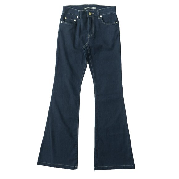 Michael Kors Low Rise Flare Jeans Y2k Long Tall 70s Dark Rinse Bell Bottom Pants - Picture 1 of 10